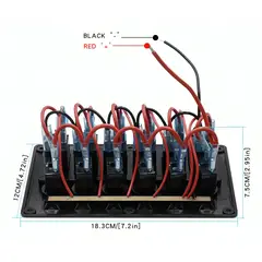 GENERICO - Panel Interruptor Led Encendido 12v A 24v 6 Switch