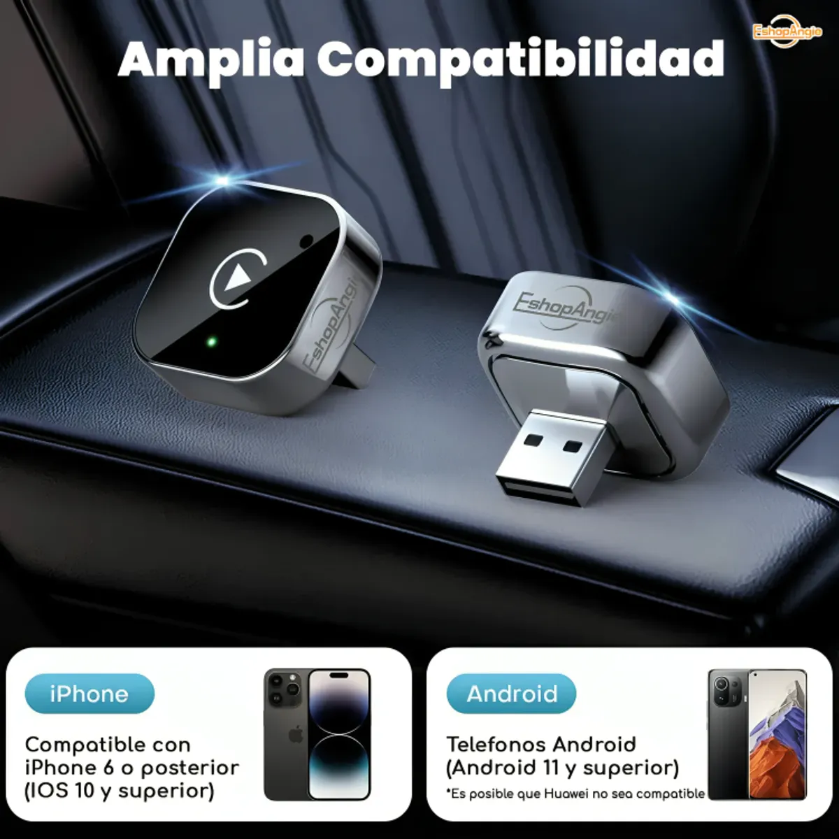 Adaptador Automático Inalámbrico 2 En 1 Para Carplayandroid, marca GENERICO - Foto 2