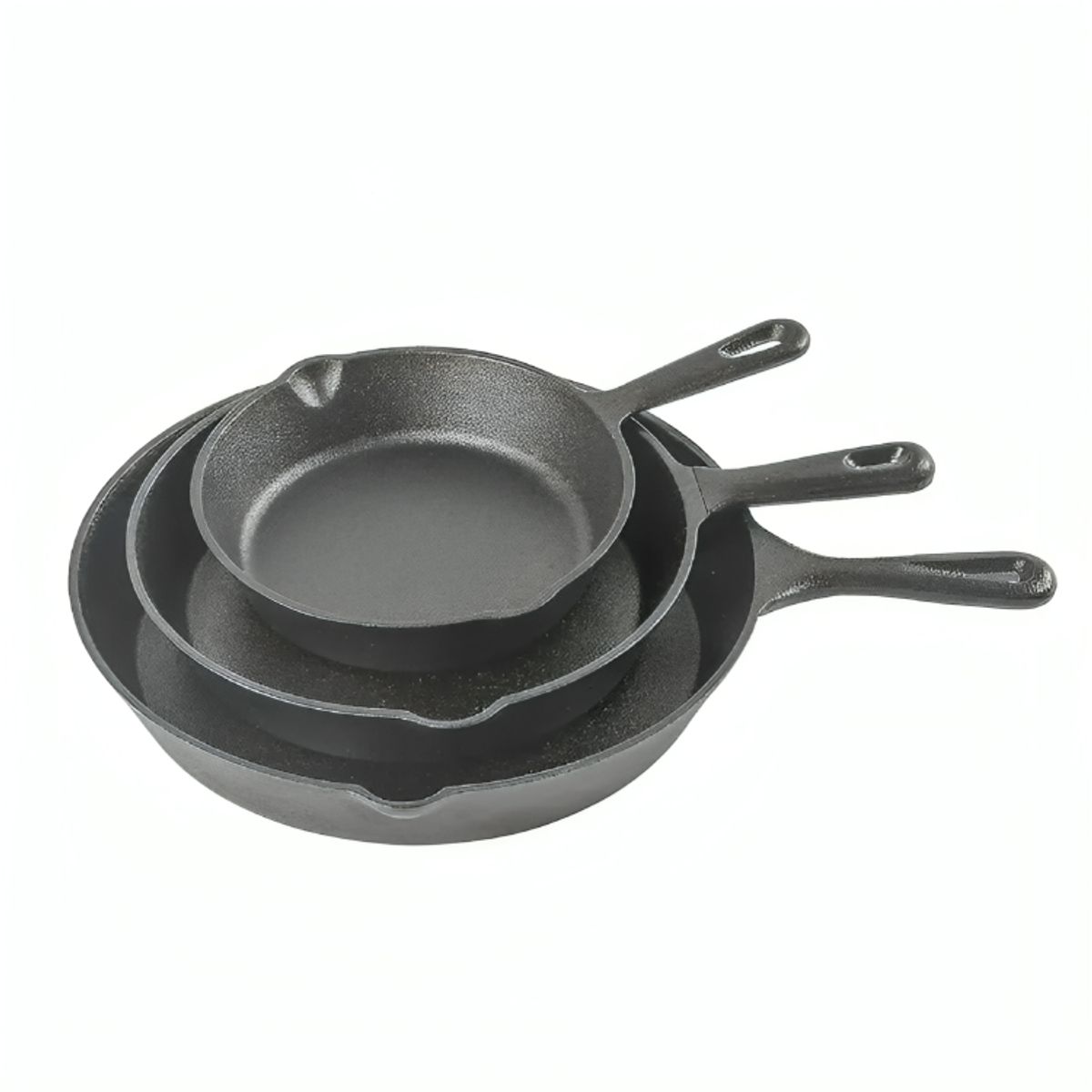GENERICO - Set De 3 Sartenes De Hierro Fundido 16 20 Y 25cm Cocina