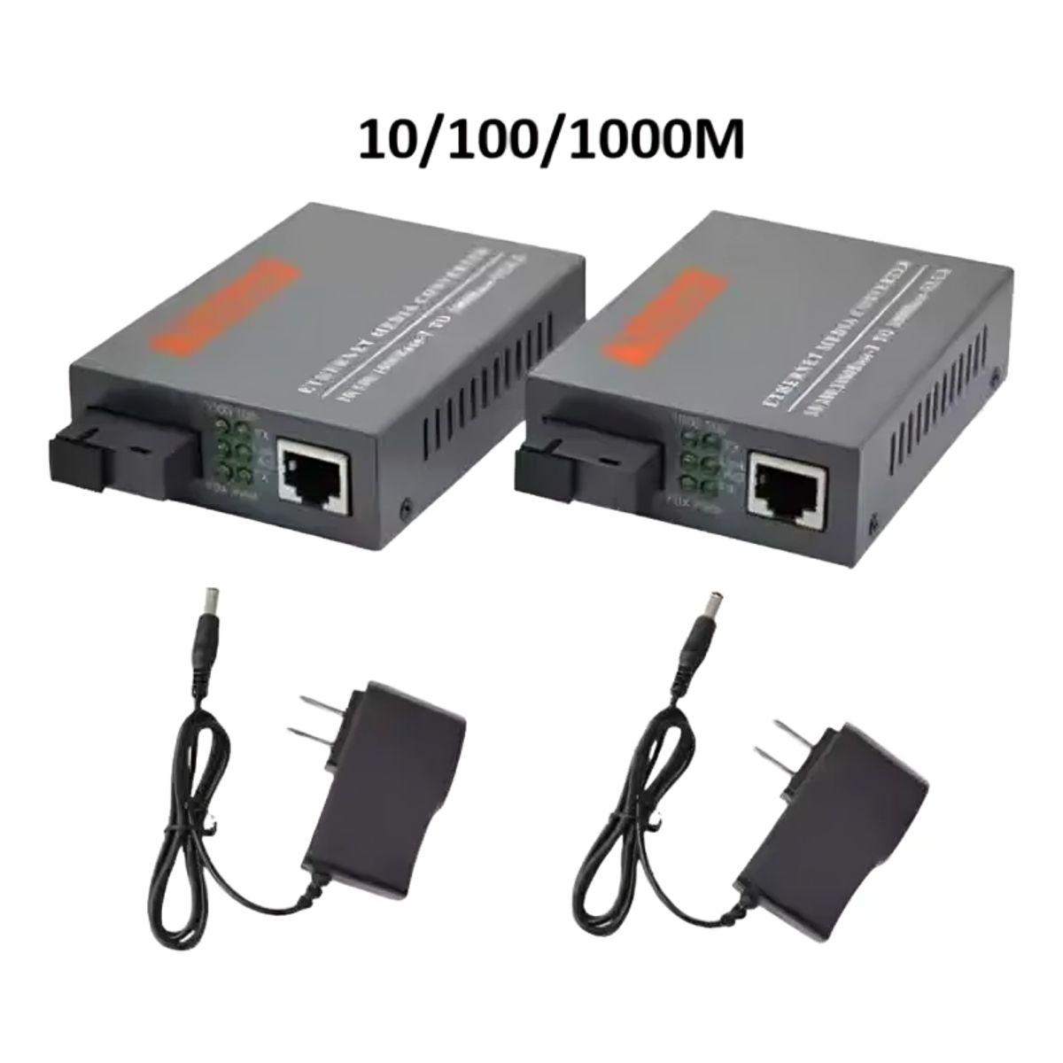 GENERICO - Par Convertidor Medios Fibra Optica Gigabit 101001000 Rj45