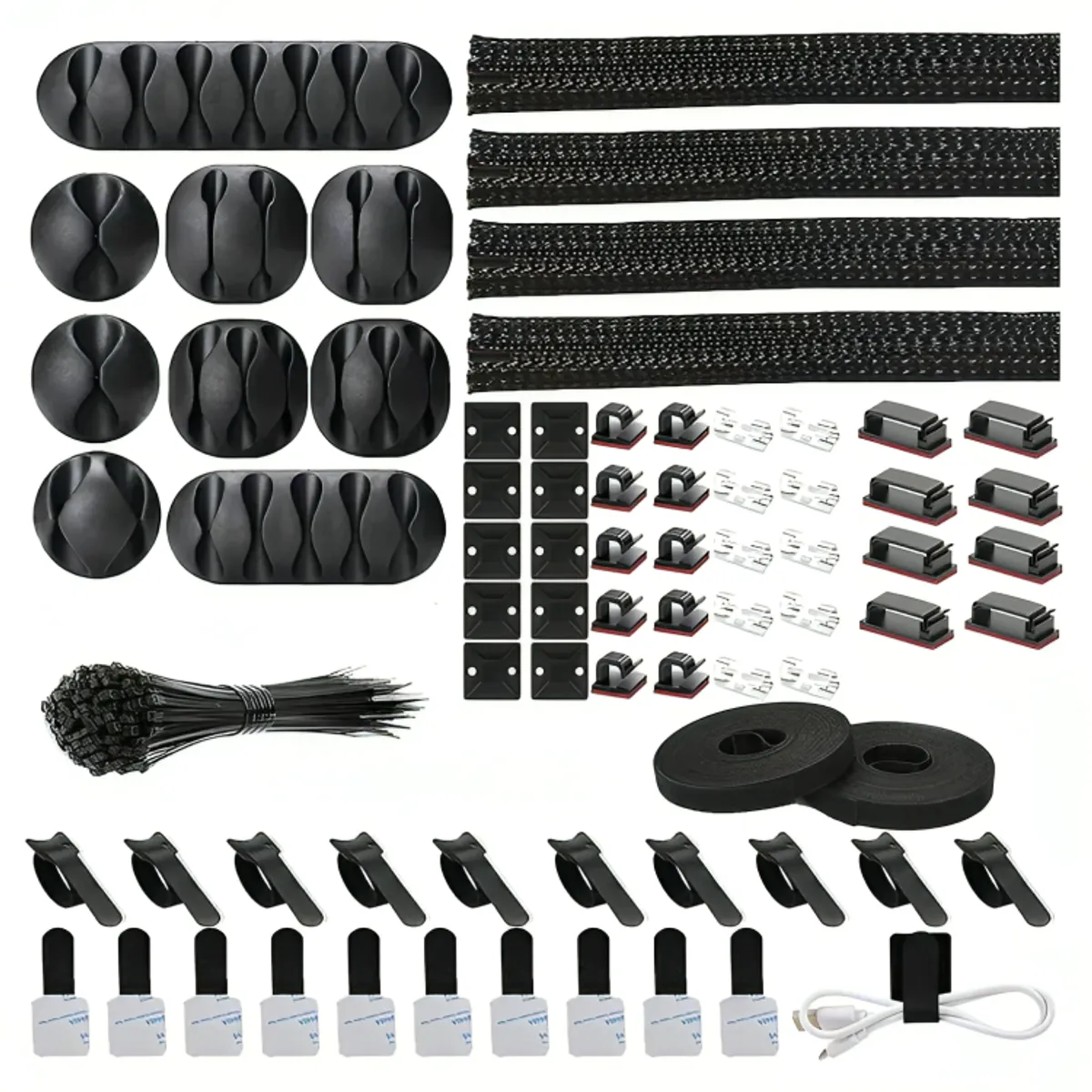 GENERICO - Kit Organizador De Gestión De Cables De 173 Piezas