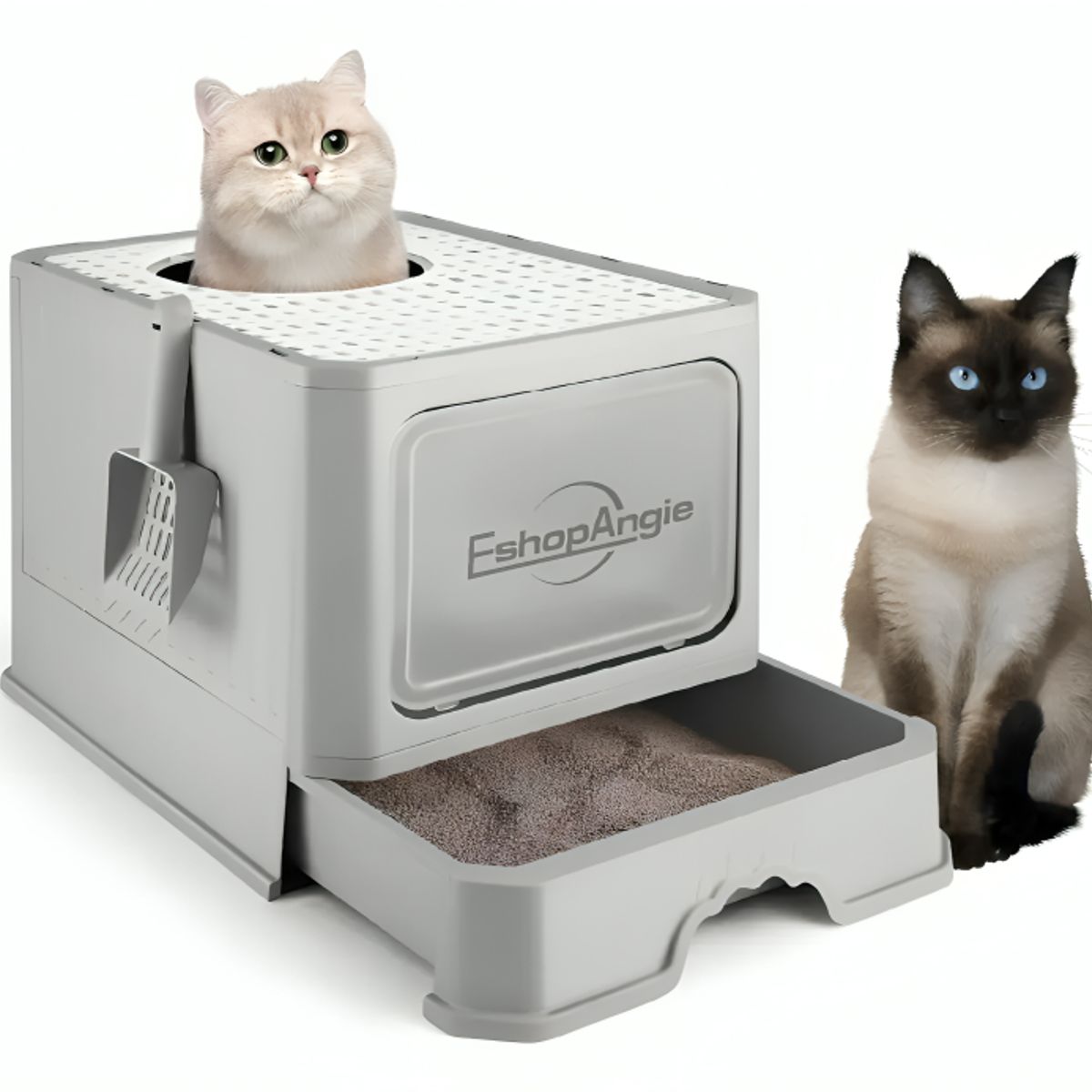 GENERICO - Arenero Gato Cerrado Baño Sanitario Con Tapa Y Pala