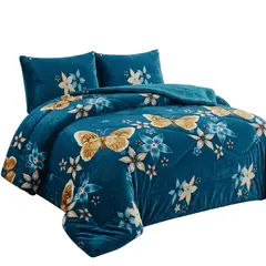 GENERICO - Plumón Cobertor Plush Chiporro 2 Plazas Invierno Suave Liviano Color Azul Estampado