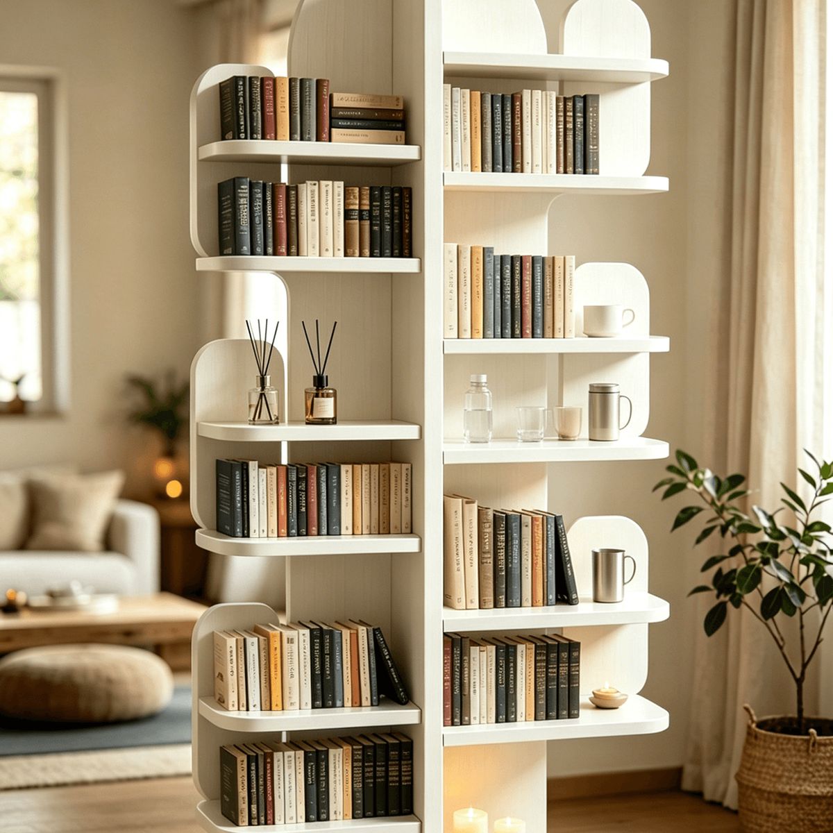 GENERICO - Librero De Arbol Estante Para Libros 50x20x150cm Biblioteca Alta Organizador Dormitorio Oficina Salon Diseno Moderno