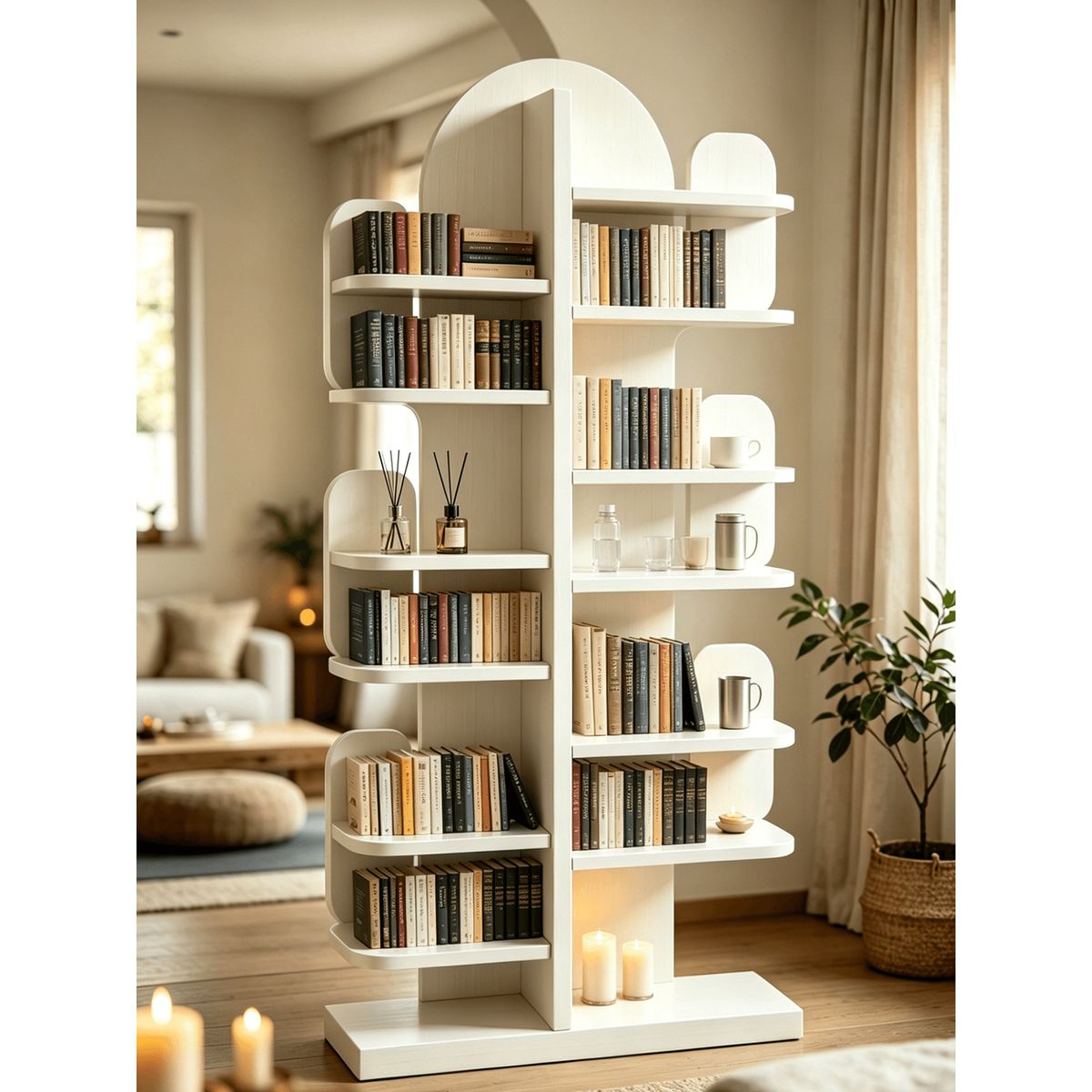 GENERICO - Librero De Arbol Estante Para Libros 50x20x150cm Biblioteca Alta Organizador Dormitorio Oficina Salon Diseno Moderno