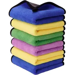 KUANGYE - Set De 12 Paños Para Auto Microfibra 400 Grs Medida 30x40 Cm
