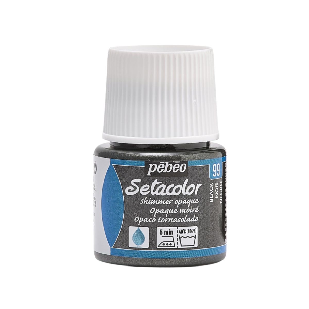 PEBEO - Pintura Para Tela Frasco 45 Ml Setacolor Textil Pebeo Color 99 - Tornasol Negro