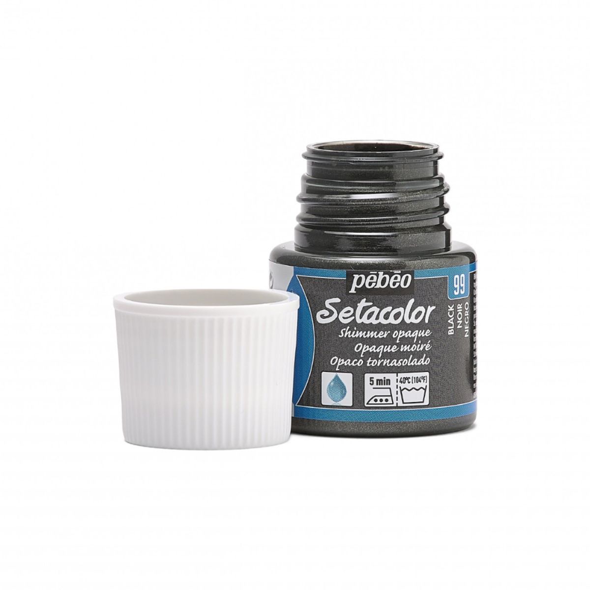 PEBEO - Pintura Para Tela Frasco 45 Ml Setacolor Textil Pebeo Color 99 - Tornasol Negro