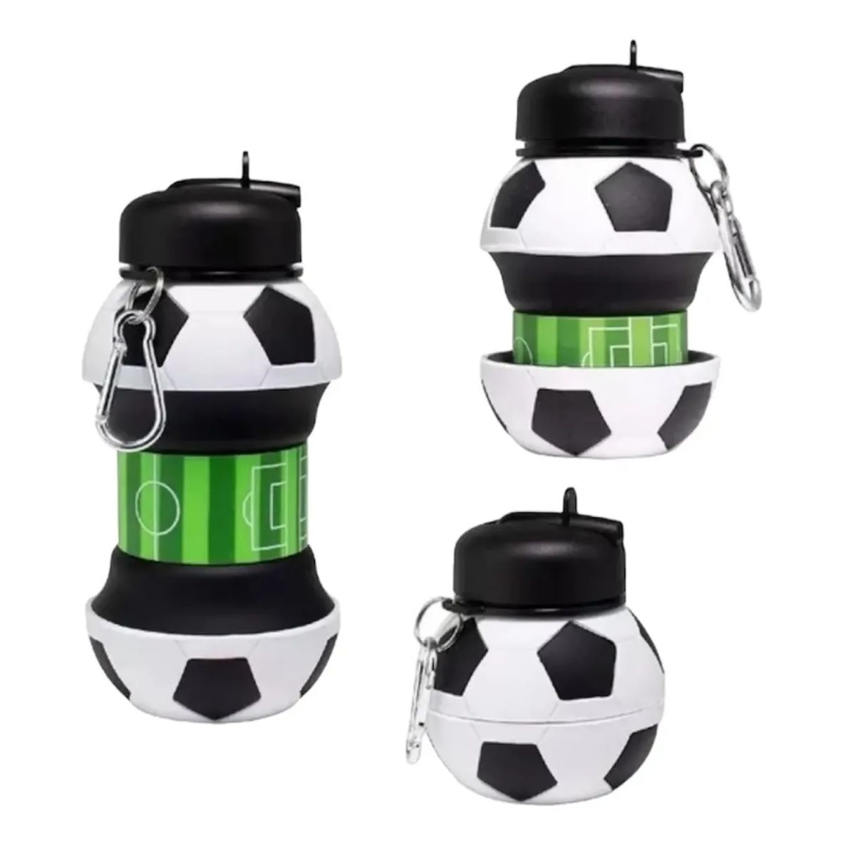 GENERICO - Botella de Agua plegable 550 ml Diseño Balón de Fútbol