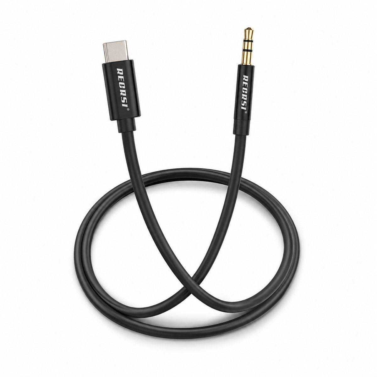 GENERICO - Cable Adaptador Usb C A Aux 3.5mm Audio 1 Metro Negro