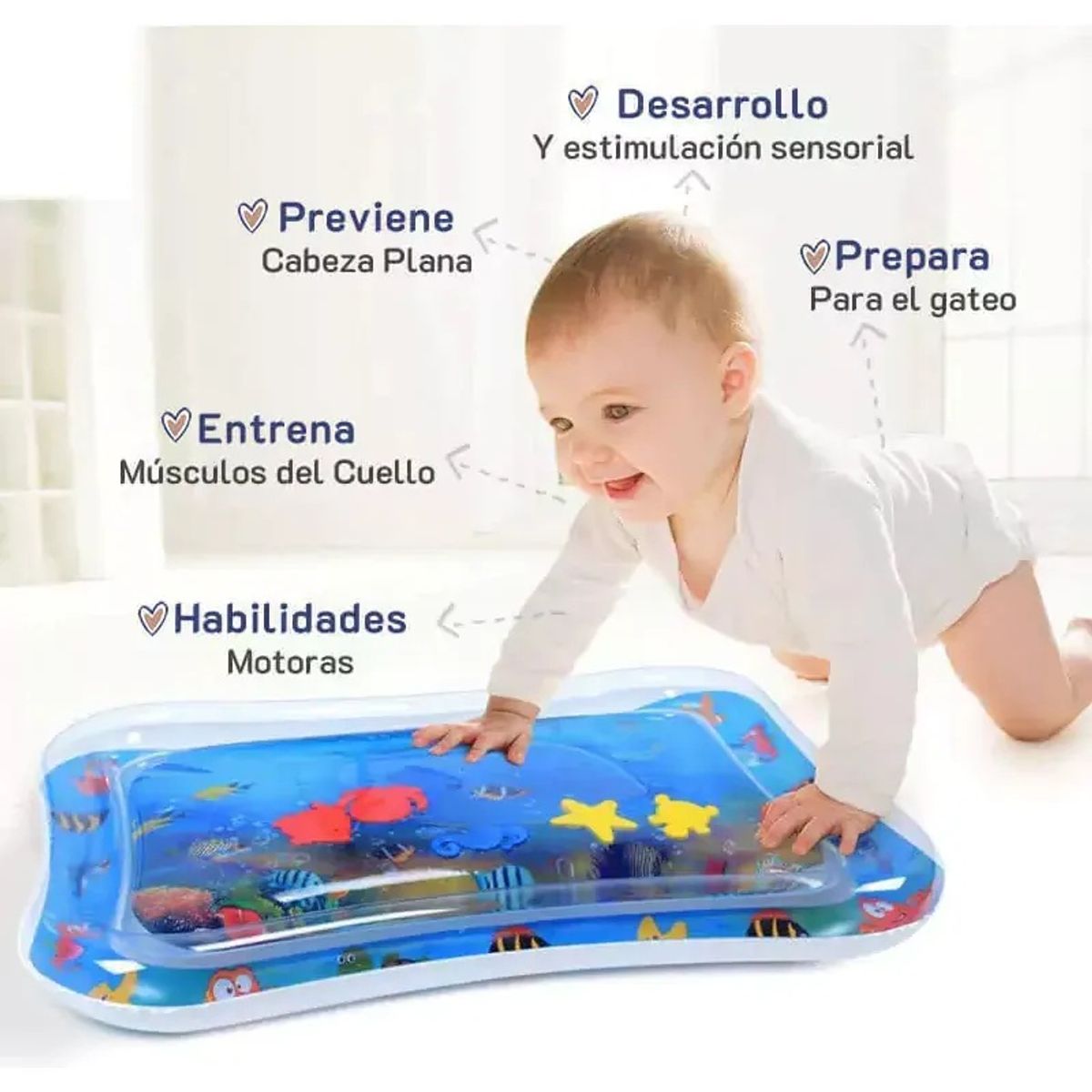 GENERICO - Alfombra Inflable Sensorial de Agua para Bebés 50x70cm