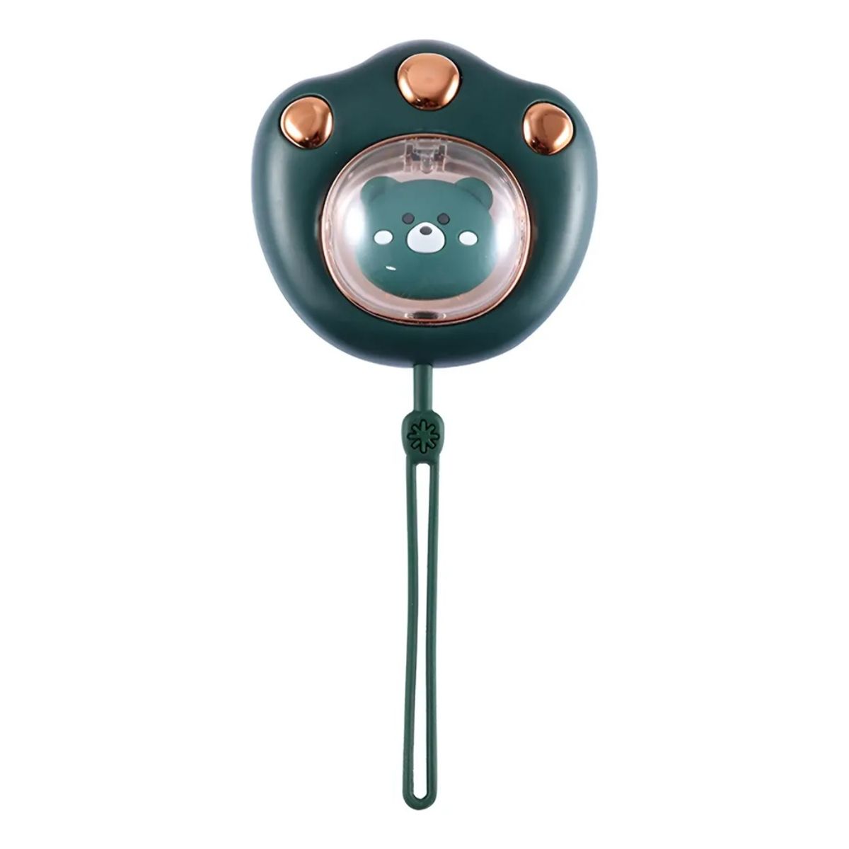 GENERICO - Calentador de Manos Portátil Recargable USB con Diseño Huella de Gato en Verde Oscuro