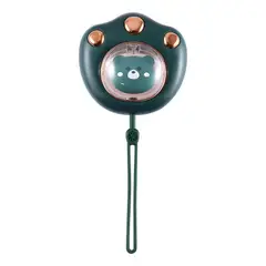 GENERICO - Calentador de Manos Portátil Recargable USB con Diseño Huella de Gato en Verde Oscuro