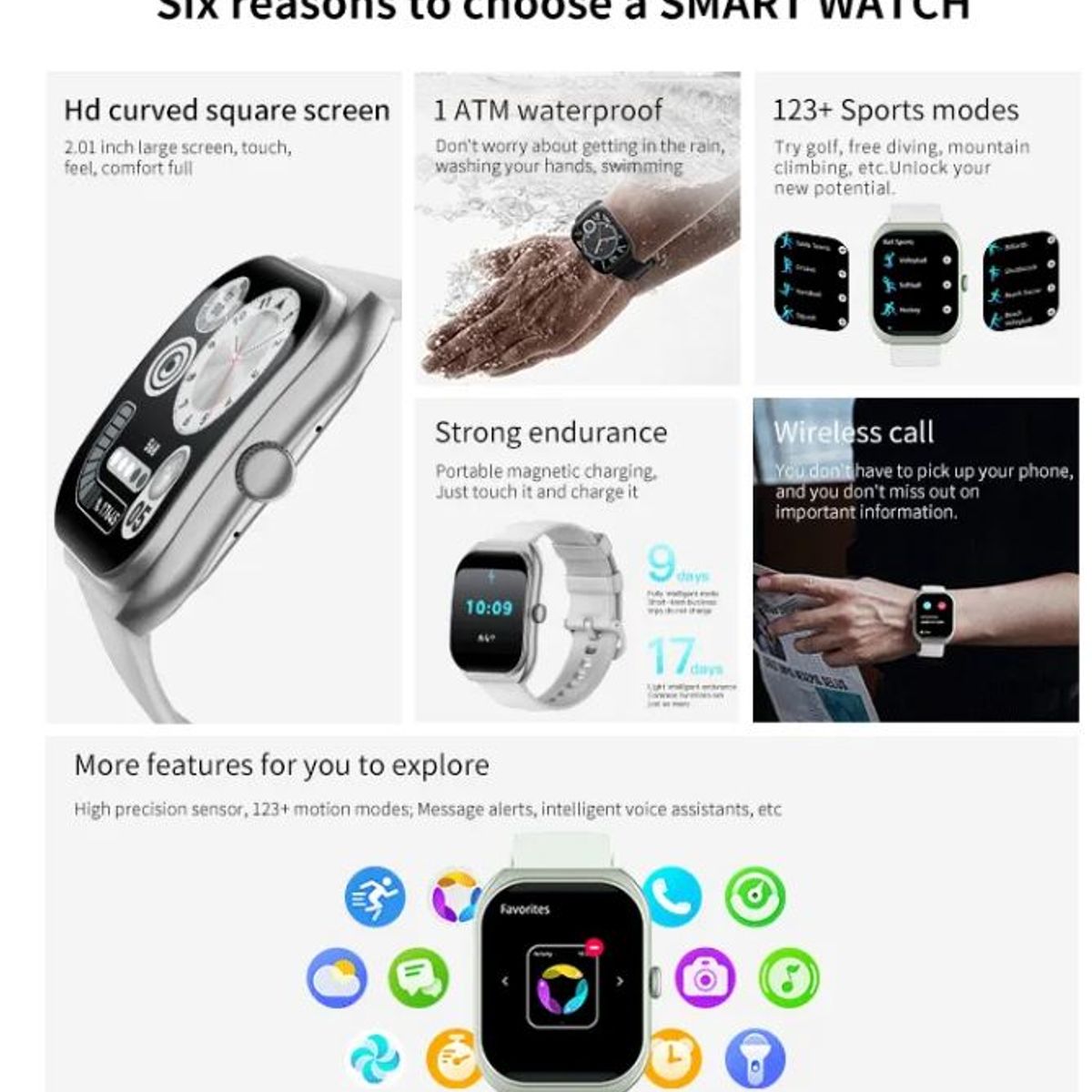 GENERICO - Reloj inteligente smartwatch bluetooth Pink Deportivo Top Ventas Nuevo