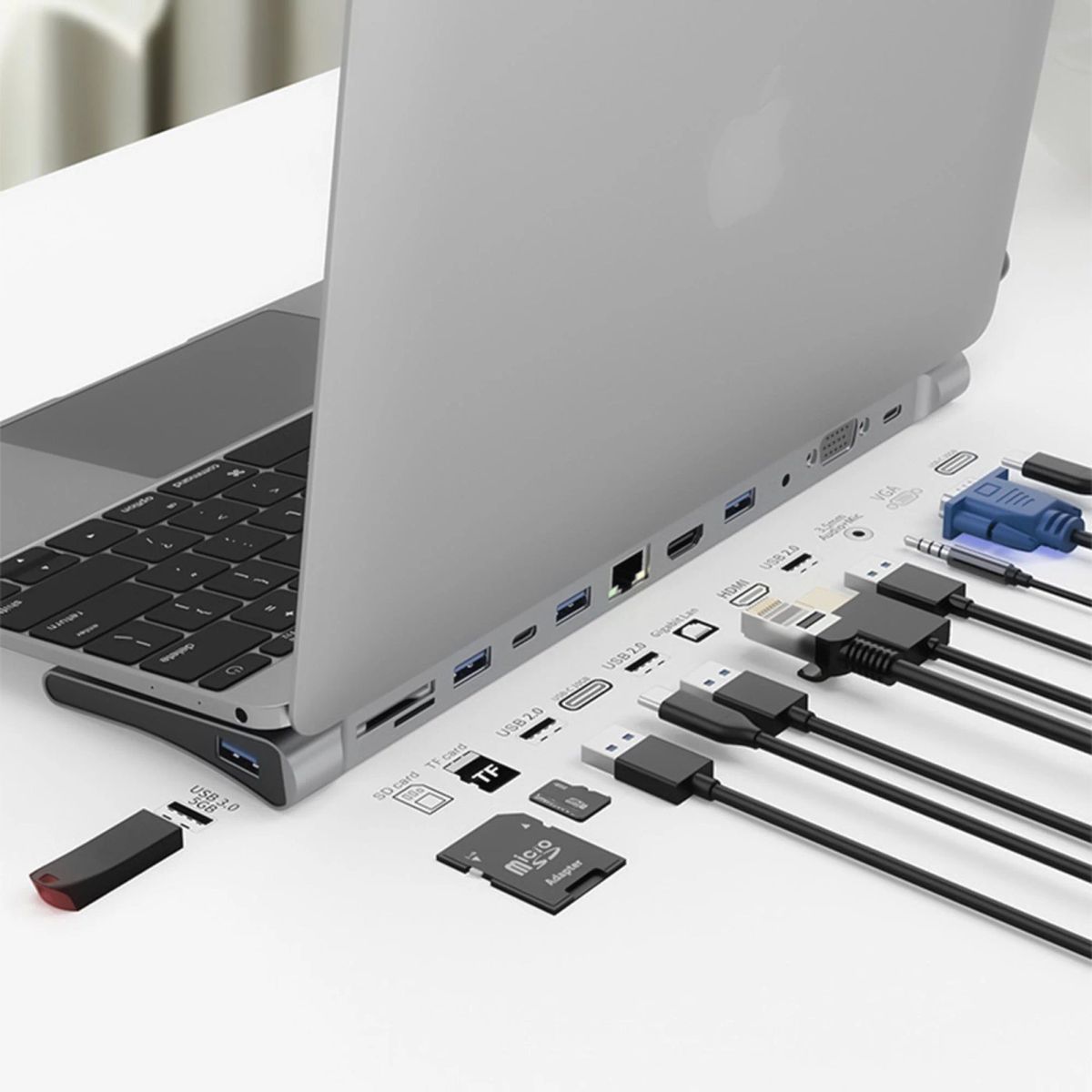 ULINK - Adaptador Multipuerto USB C 12 en 1 UL-ADC121 de Aluminio