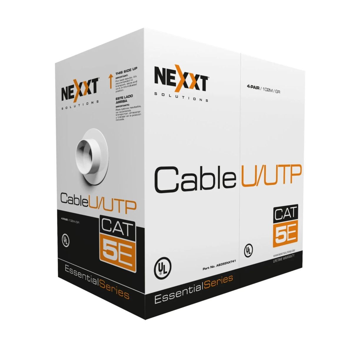 NEXXT SOLUTIONS - Cable de Red UTP Cat5e 100% Cobre 100Mts 24AWG Nexxt Gris