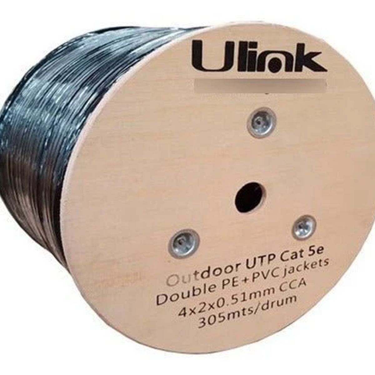 Cable de Red Cat5e Exterior 305m CCA Doble Chaqueta PVC, marca ULINK - Foto Principal
