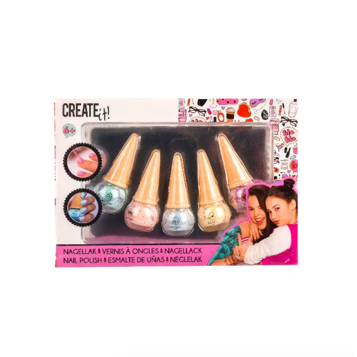 GENERICO - Esmaltes 5 Colores Ice Cream Para Niños/as Create it