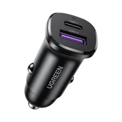 UGREEN - Cargador de Auto 30W USB-C PD y USB-A Quick Charge