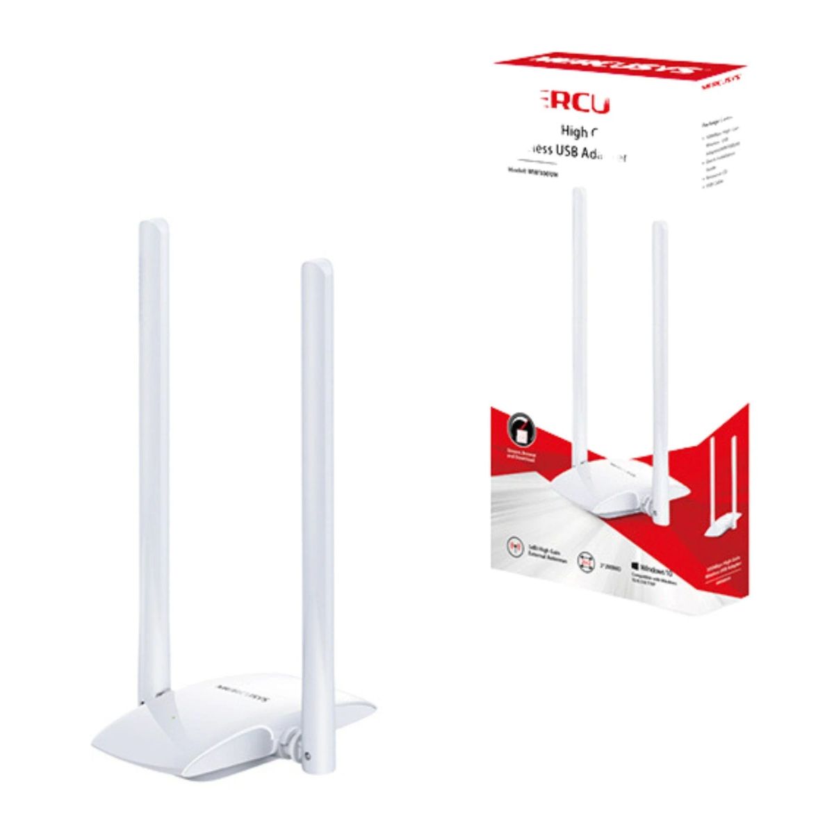 Adaptador USB WiFi 300 Mbps Mercusys MW300UH, marca MERCUSYS - Foto Principal