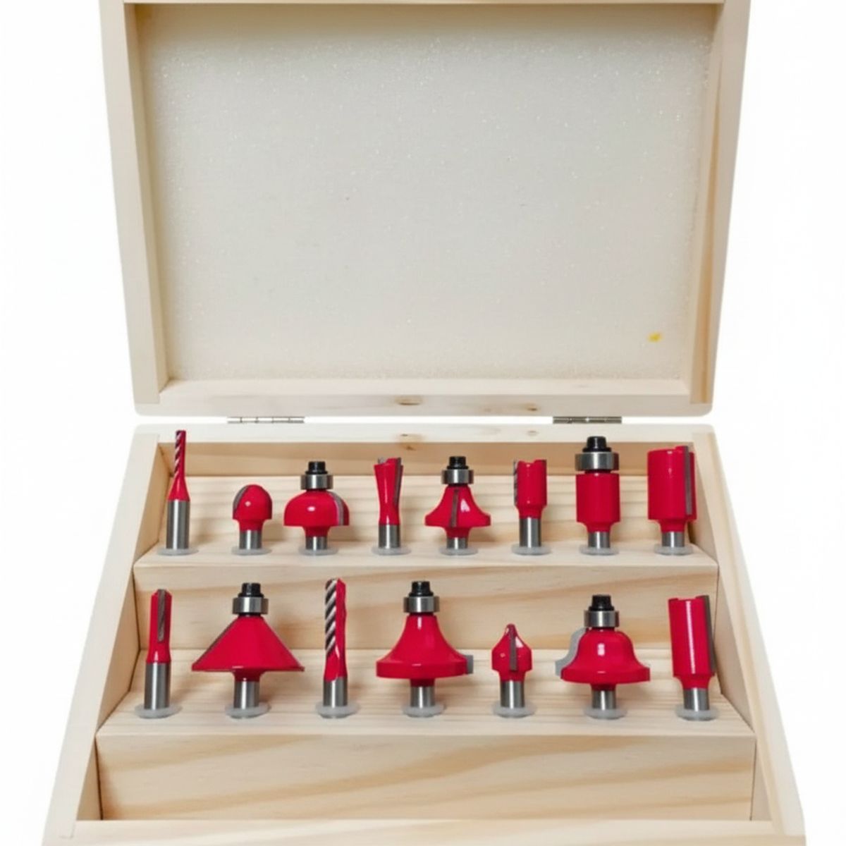 DISPARO - Set 15 Fresas Madera Toma 1/4 6.35mm Router Tupi Fresadora