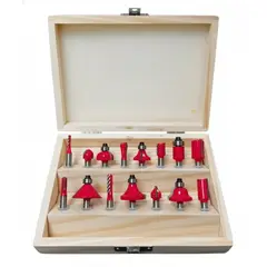 DISPARO - Set 15 Fresas Madera Toma 1/4 6.35mm Router Tupi Fresadora