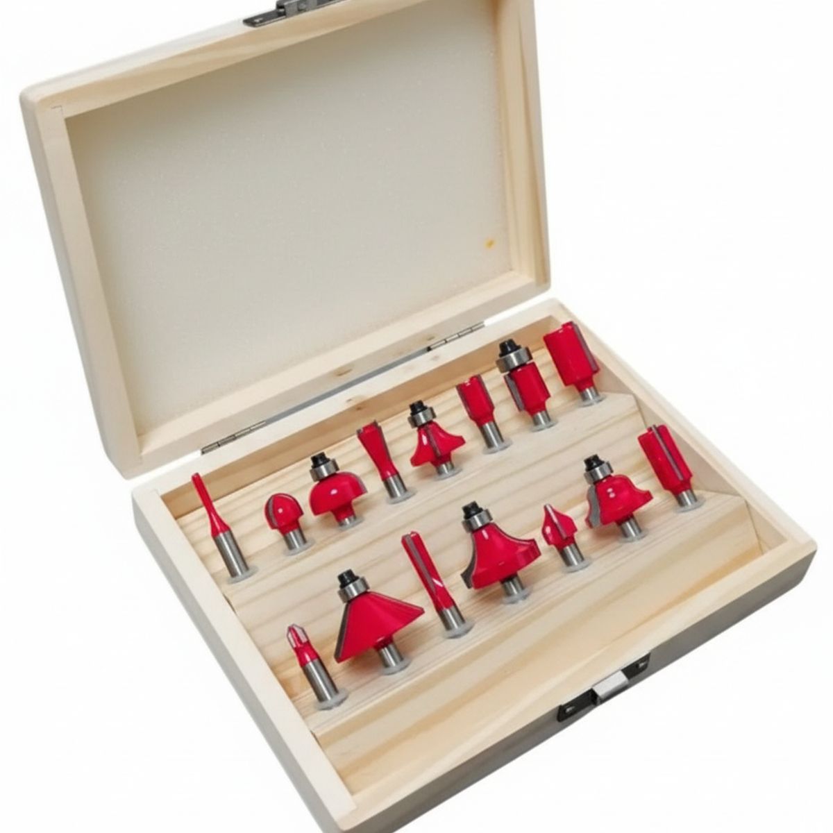 DISPARO - Set 15 Fresas Madera Toma 1/4 6.35mm Router Tupi Fresadora
