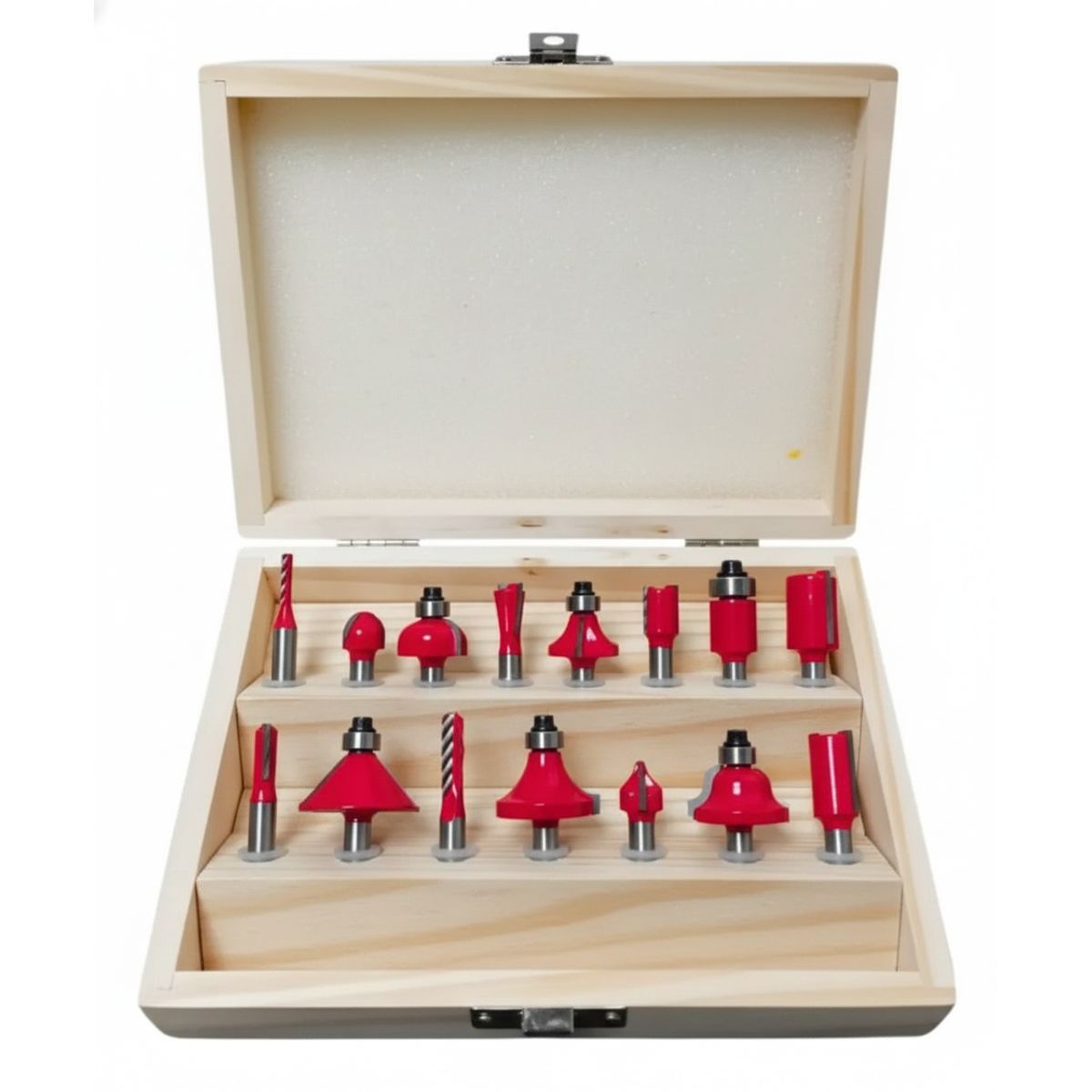 GENERICO - Set 15 Fresas Madera Toma 1/4 6.35mm Router Tupi Fresadora