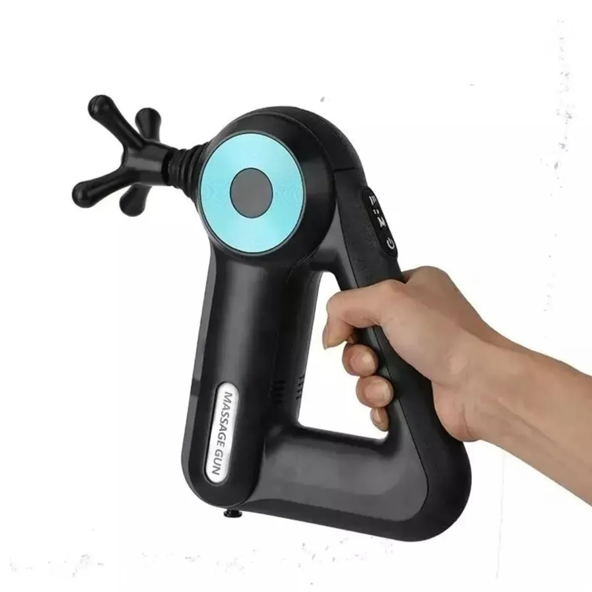 GENERICO - Pistola Masaje 9 Cabezales Triangular Recargable