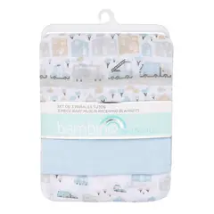 BAMBINO - Set 3 Tutos Pañales Algodón Muselina Bebé Autos