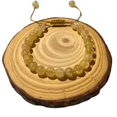 GENERICO - Pulsera de Citrino Natural Amarillo Ajustable para Mujer