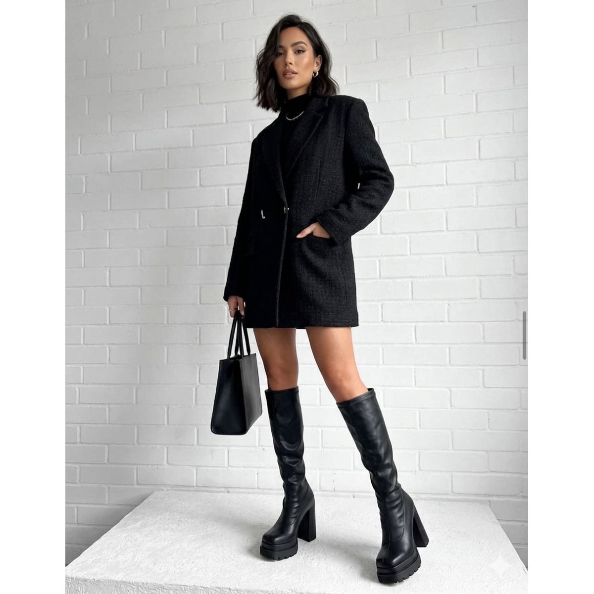 SNOOPY - Botas eco cuero Elasticadas  Mujer Taco Alto  con Plataforma M644