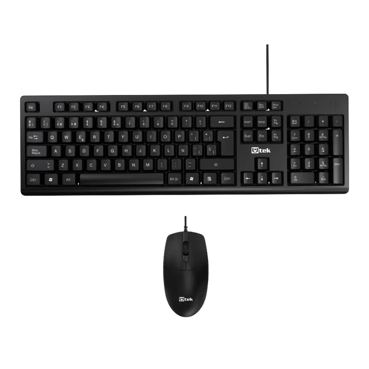 UTEK - Kit Teclado y Mouse Alámbrico USB UT-KTD250