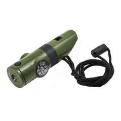 GENERICO - Silbato Brújula 7 En 1 Lupa Militar Multifunción Emergencia