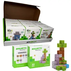 GENERICO - Cubos Magnéticos de Construcción 32 Piezas Pack X12