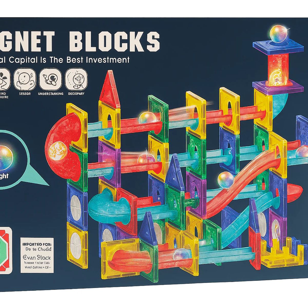 GENERICO - Juego de Pistas Magnéticas con Luz  STEM 105 Piezas