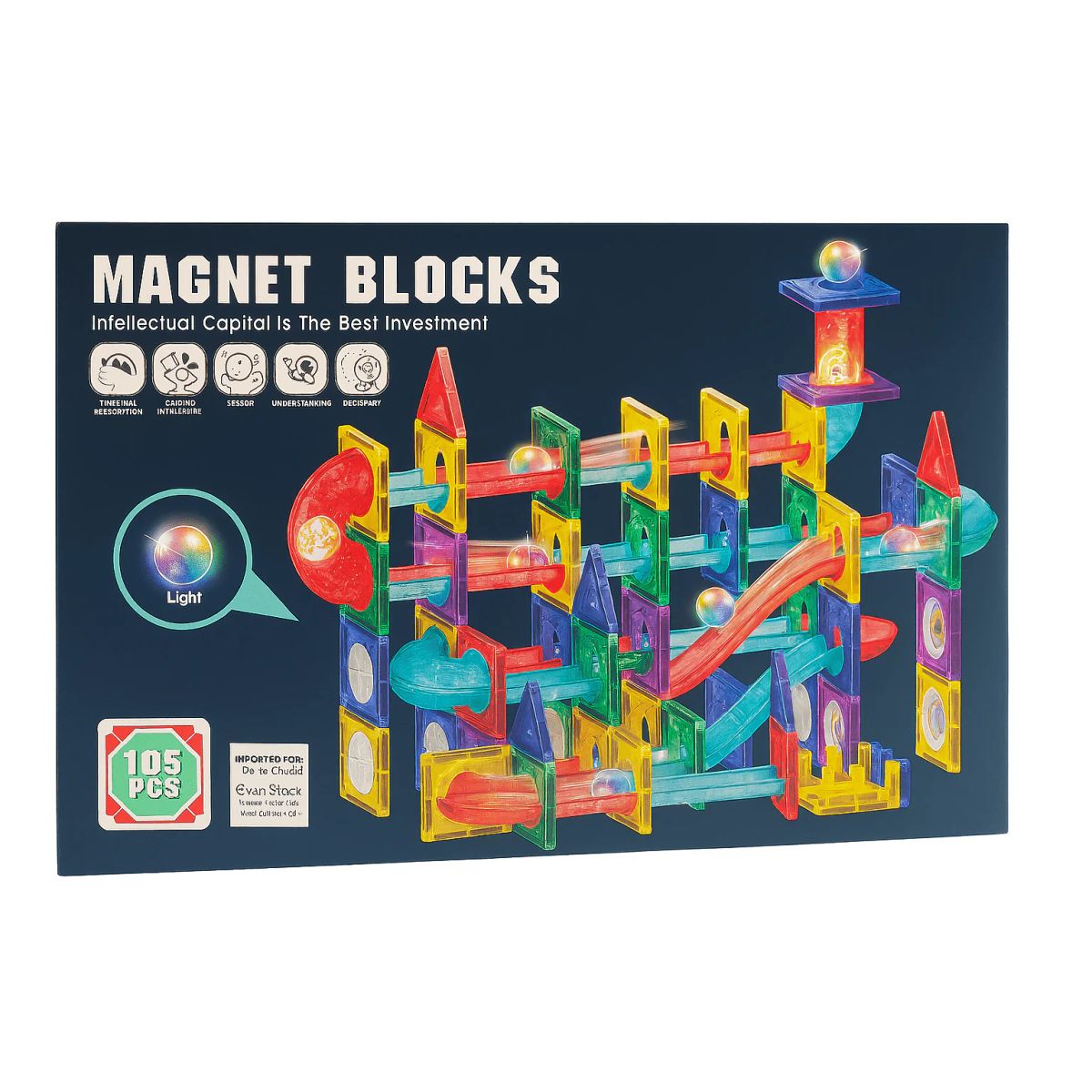 GENERICO - Juego de Pistas Magnéticas con Luz  STEM 105 Piezas