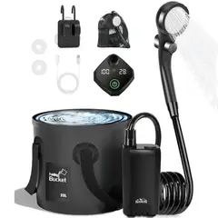 GENERICO - Ducha Portátil Camping 20L Recargable Con Pantalla Led USB
