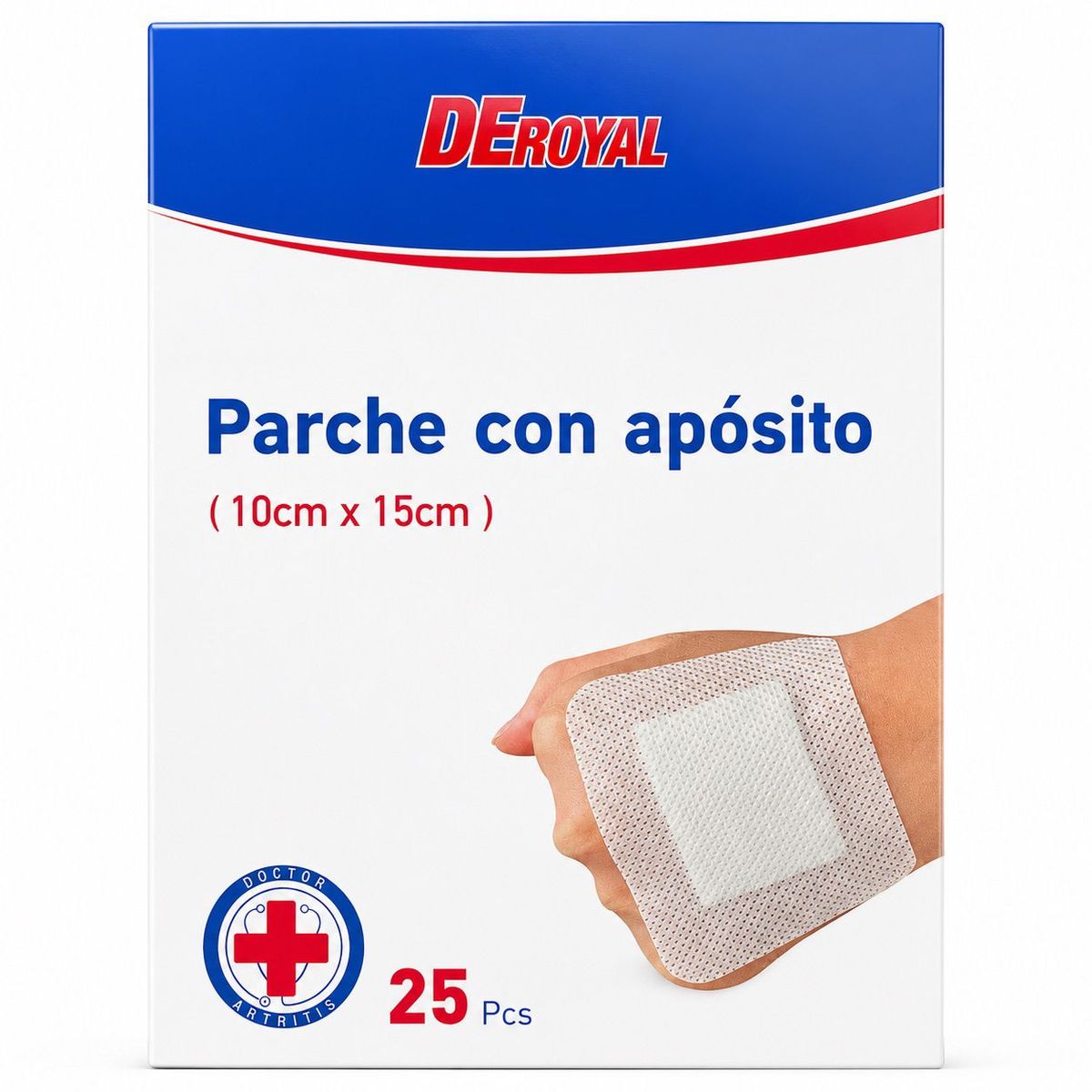 GENERICO - Parche Con Aposito Caja de 25 Unidades 10 X 15cm Parche Esteril