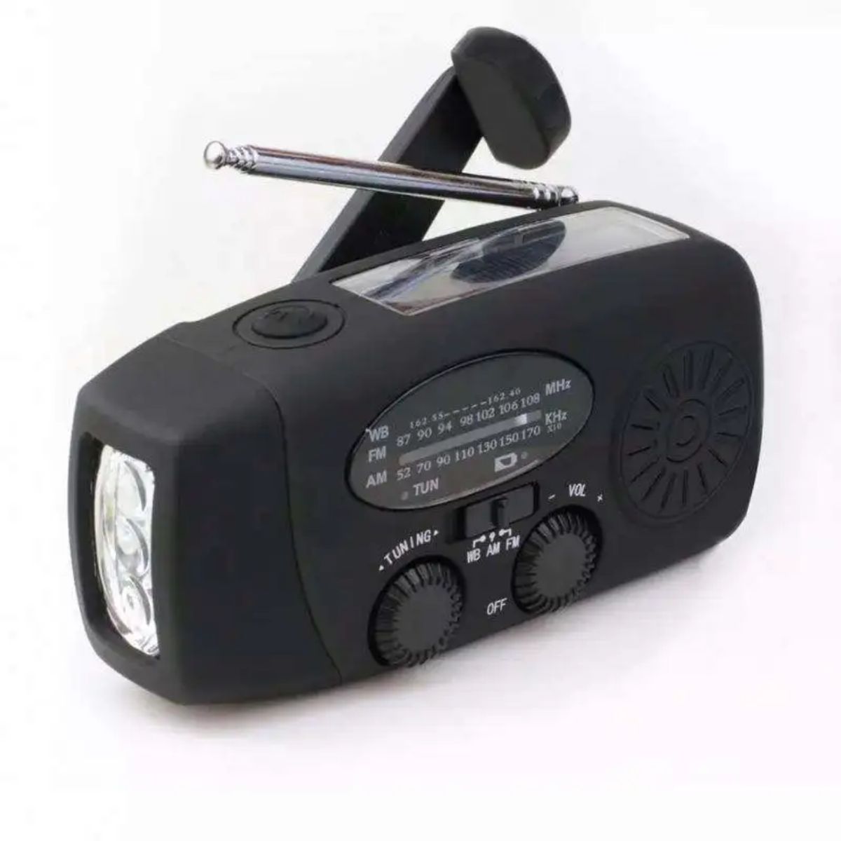 GENERICO - Radio Solar De Emergencia Con Manivela Y Linterna 3 Led 2000mah