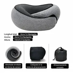 GENERICO - Almohada De Viaje Cuello Viscoelástica Ergonómica Caracol