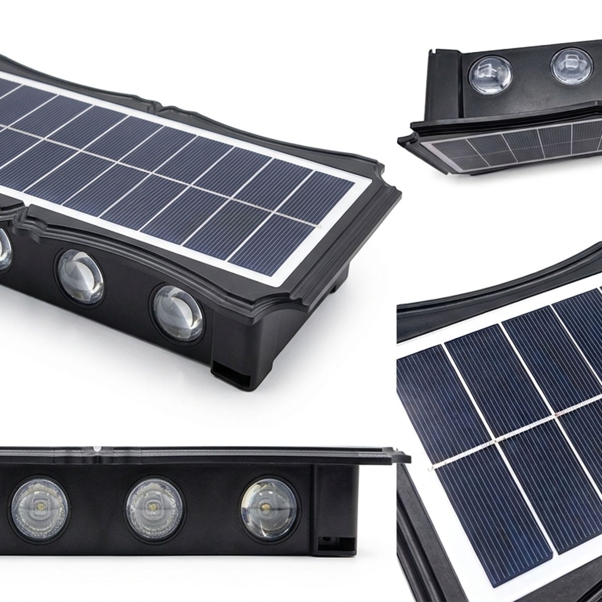 GENERICO - Lámpara Solar De Pared Con 8 Led Amarillo Exterior Patio