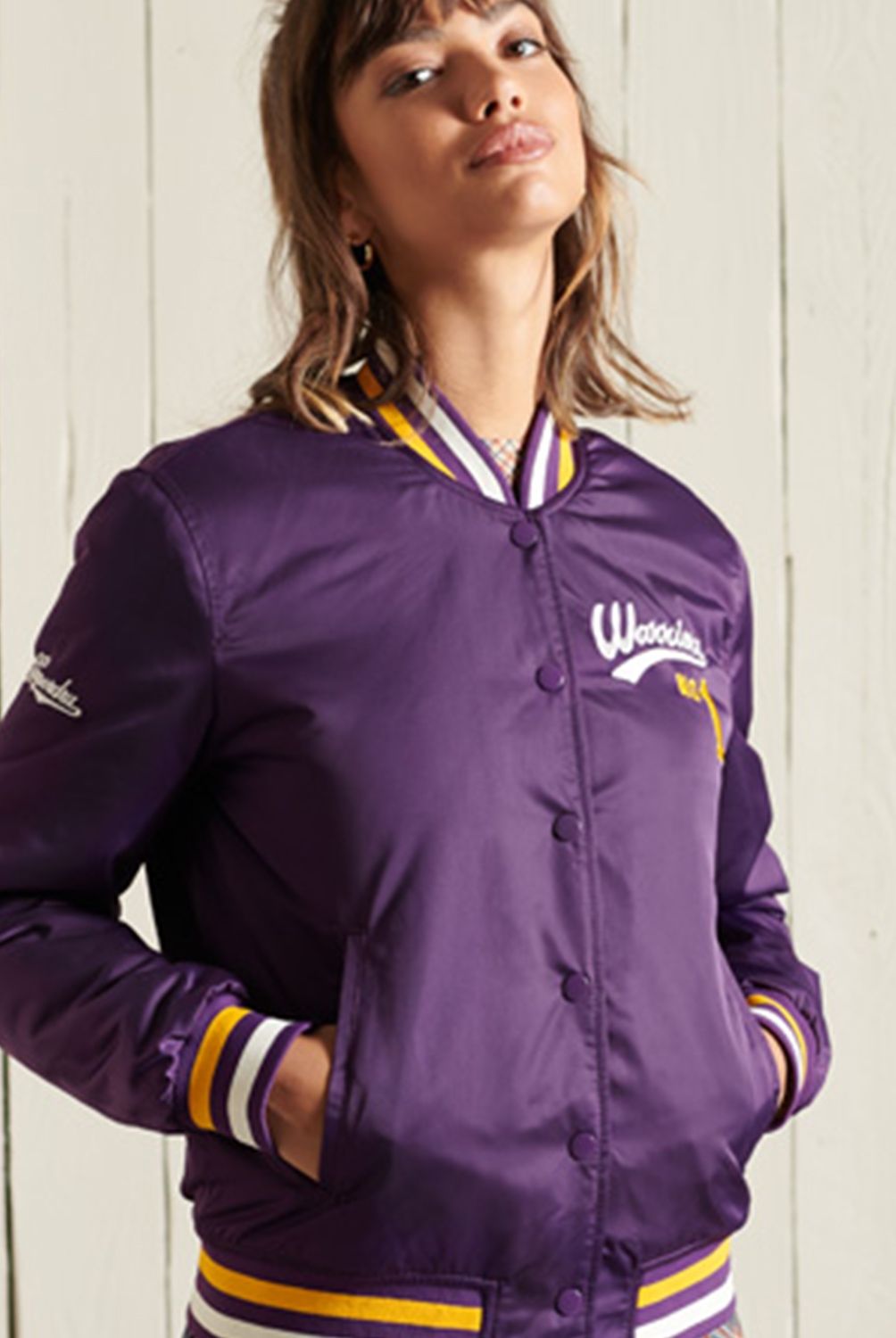SUPERDRY - Chaqueta Bómber Universitaria Mujer