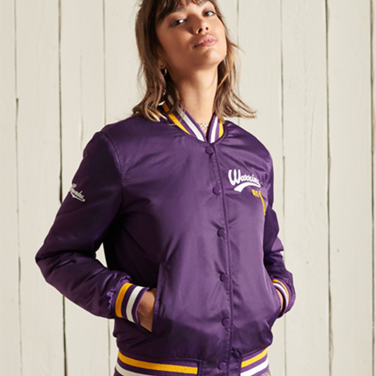 SUPERDRY - Chaqueta Bómber Universitaria Mujer