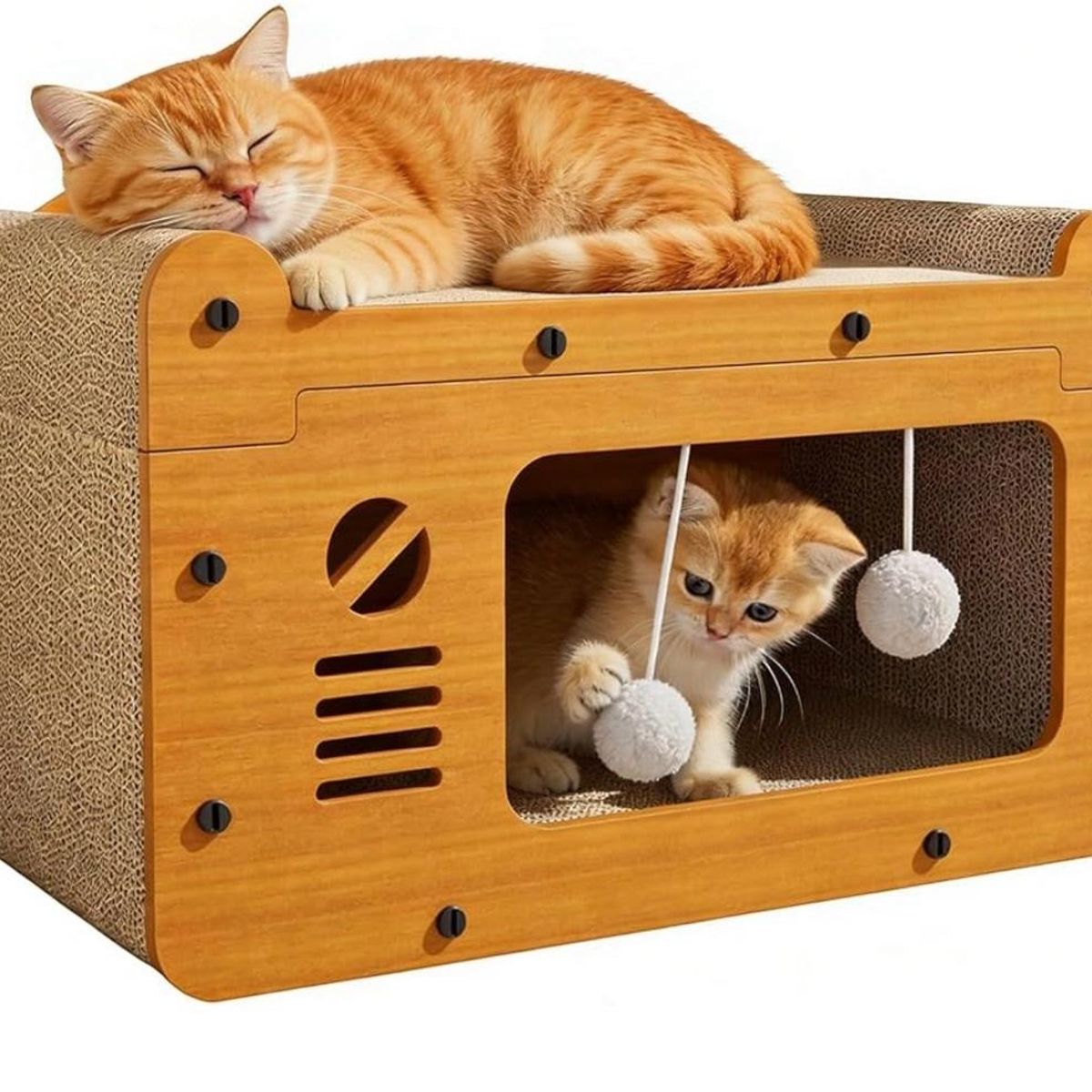GENERICO - Rascador Cama Casa Para Gatos Rascador Desmontable
