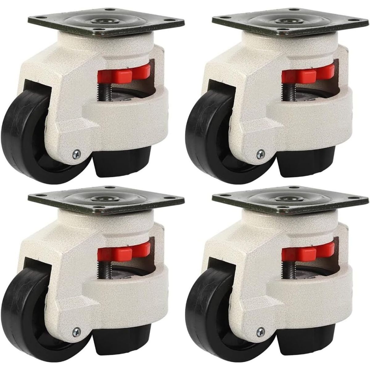 GENERICO - 4 Ruedas Con Ajuste De Nivel. Heavy Duty. Carga De 500 Kg.