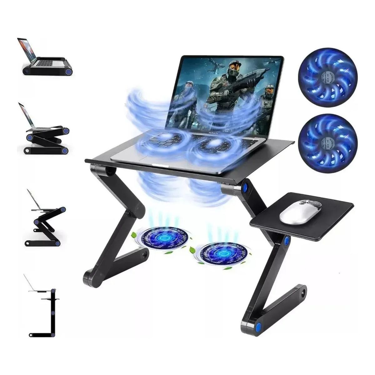 MOVI - MESA SOPORTE PARA LAPTOP NOTEBOOK PORTÁTIL ARTICULADA CON VENTILADORES