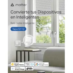 TP LINK - Smart Relé Módulo Doble Tapo S122 Con Neutro Homekit Alexa Matter Wi-Fi & Bluetooth