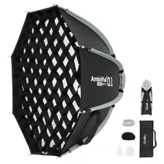 AMBITFUL - Q1 de 45cm con rejilla Mini Bowens Mount Octa Softbox para Yongnuo YN150 Nanlite Forza60