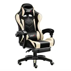VIDITA - Silla Gamer GX2000 Reclinable Profesional con Reposapiés-Beige